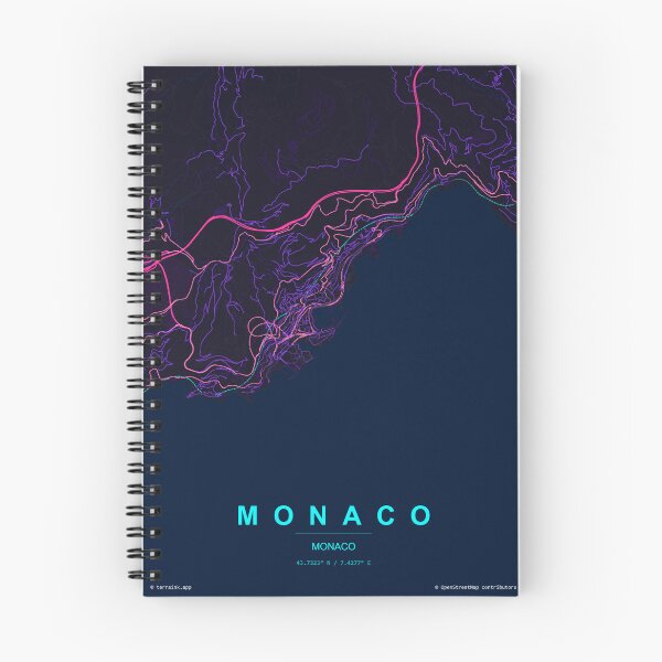 Item preview, Monaco Neon Street Map Poster, Purple Blue City Map Wall Art designed and sold by LASTIQUE-dd.