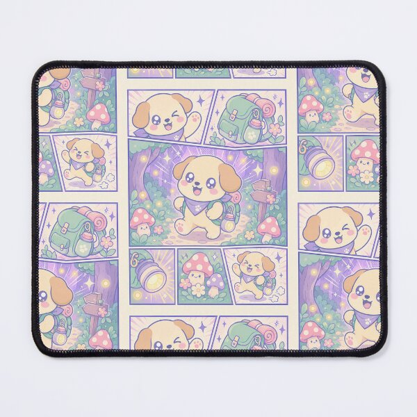 Item preview, Kawaii Magical Forest Puppy Explorer Comic Panel designed and sold by Magmashup.