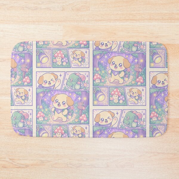 Item preview, Kawaii Magical Forest Puppy Explorer Comic Panel designed and sold by Gift Phrase Studio.