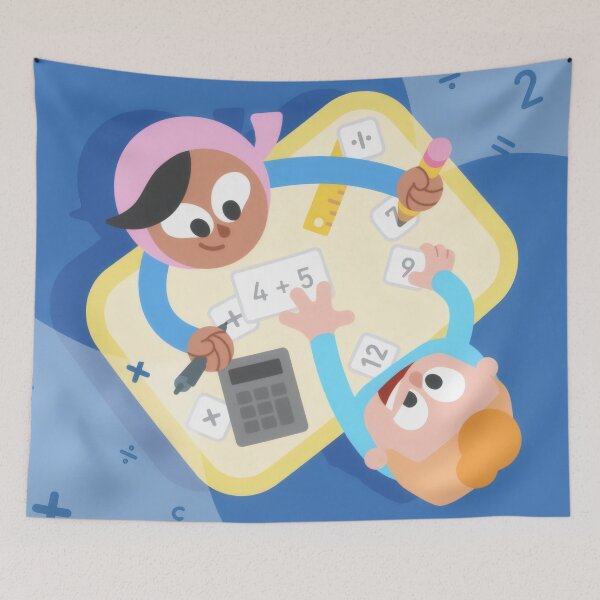 Item preview, Cute Kids Math Learning - Funny Cartoon School Students Desk Mat designed and sold by Billy Morfo™.