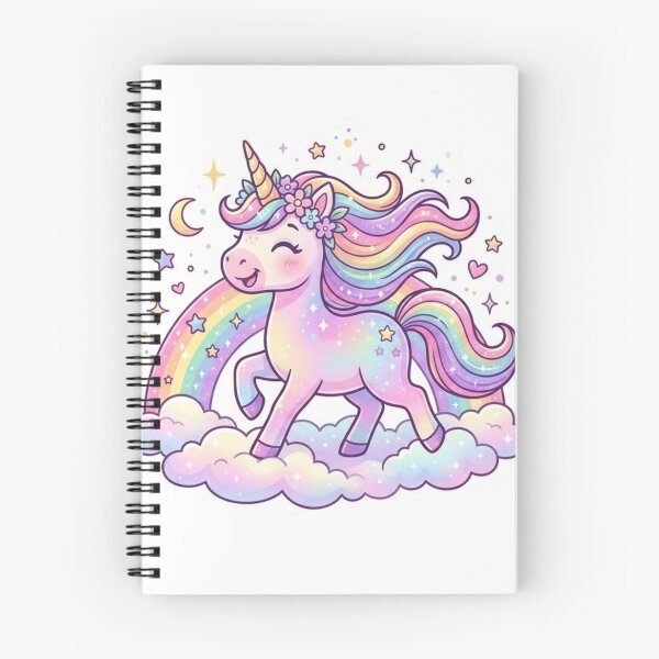 Item preview, Pastel Rainbow Unicorn Fantasy Illustration designed and sold by ExploreAura Studio.