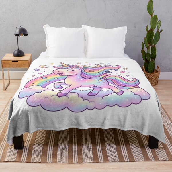 Item preview, Pastel Rainbow Unicorn Fantasy Illustration designed and sold by ExploreAura Studio.