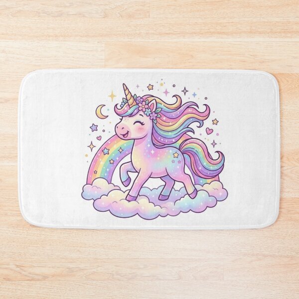 Item preview, Pastel Rainbow Unicorn Fantasy Illustration designed and sold by ExploreAura Studio.