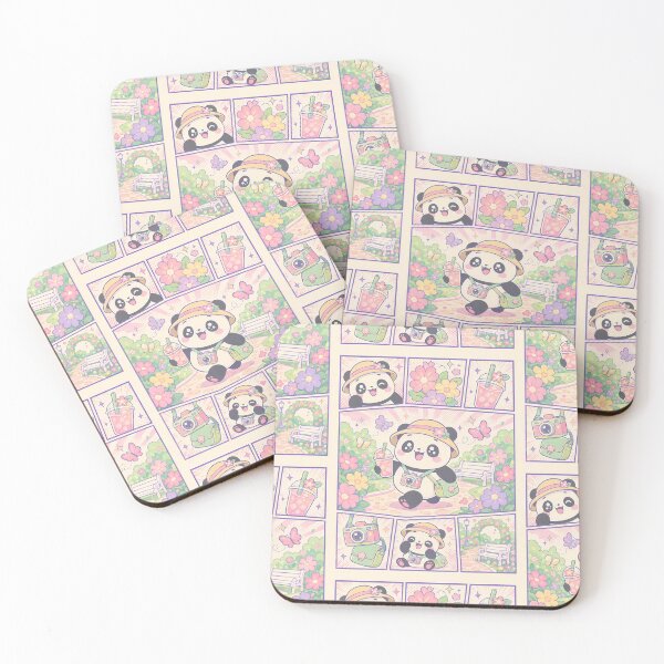 Item preview, Kawaii Flower Park Panda Tourist Comic Panel designed and sold by Magmashup.