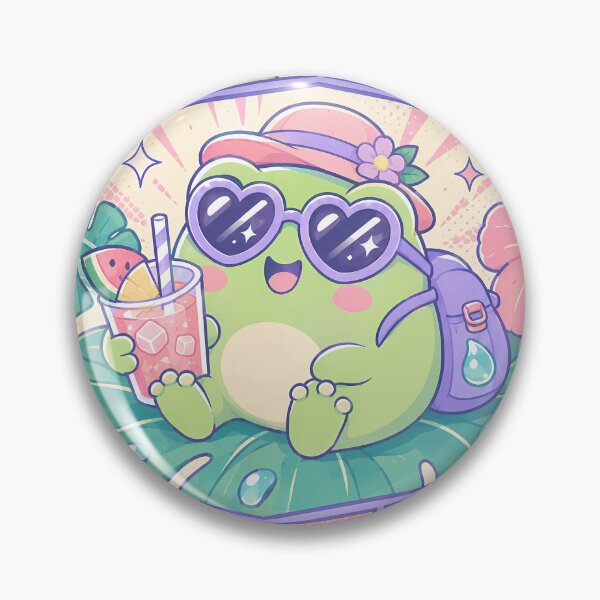 Item preview, Kawaii Tropical Pond Frog Vacation Comic Panel designed and sold by Gift Phrase Studio.
