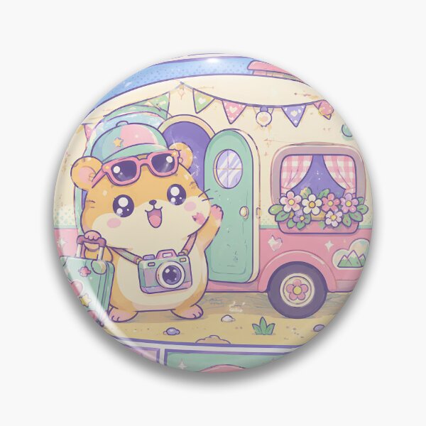 Item preview, Kawaii Hamster Caravan Vacation Comic Panel designed and sold by Gift Phrase Studio.