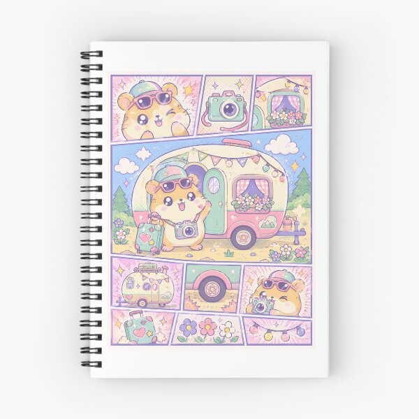 Item preview, Kawaii Hamster Caravan Vacation Comic Panel designed and sold by Magmashup.