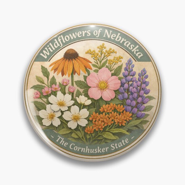 Item preview, Wildflowers of Nebraska – Vintage Botanical Sticker designed and sold by SachaMuru.