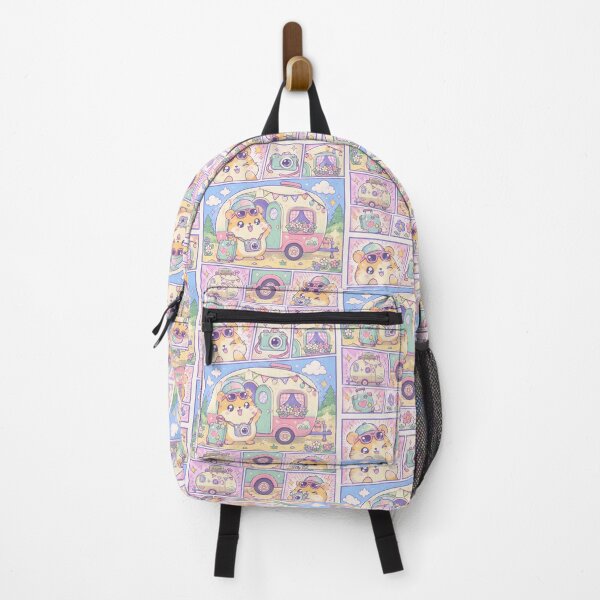 Item preview, Kawaii Hamster Caravan Vacation Comic Panel designed and sold by Gift Phrase Studio.