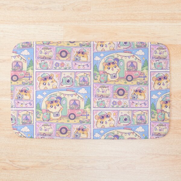 Item preview, Kawaii Hamster Caravan Vacation Comic Panel designed and sold by Magmashup.