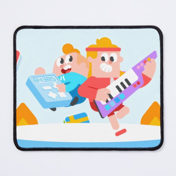 Item preview, Funny Cartoon Rock Synth and Math Duo - Retro Music Student Desk Mat designed and sold by Billy Morfo™.