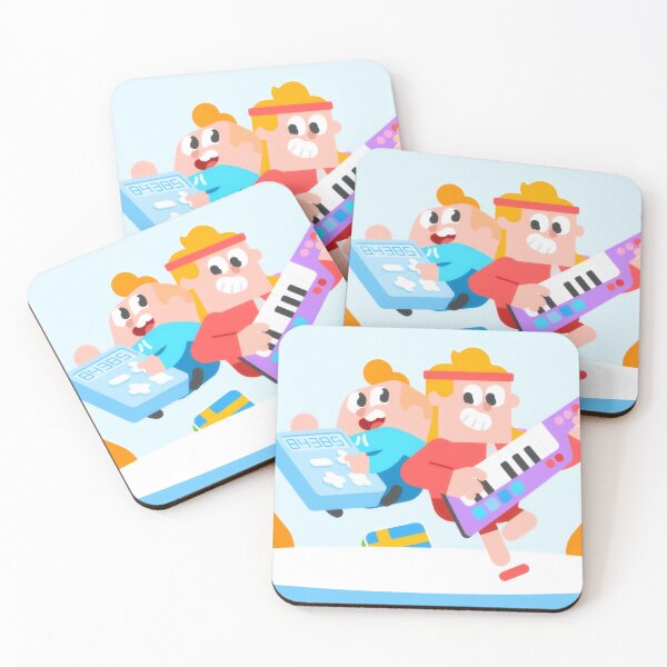 Item preview, Funny Cartoon Rock Synth and Math Duo - Retro Music Student Desk Mat designed and sold by Billy Morfo™.