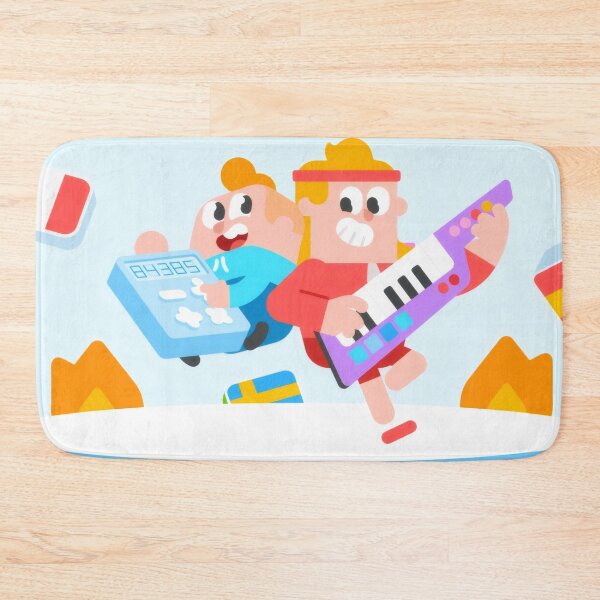 Item preview, Funny Cartoon Rock Synth and Math Duo - Retro Music Student Desk Mat designed and sold by William Cano.
