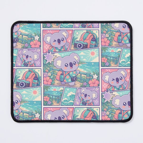 Item preview, Kawaii Coastal Koala Tourist Comic Panel designed and sold by Gift Phrase Studio.