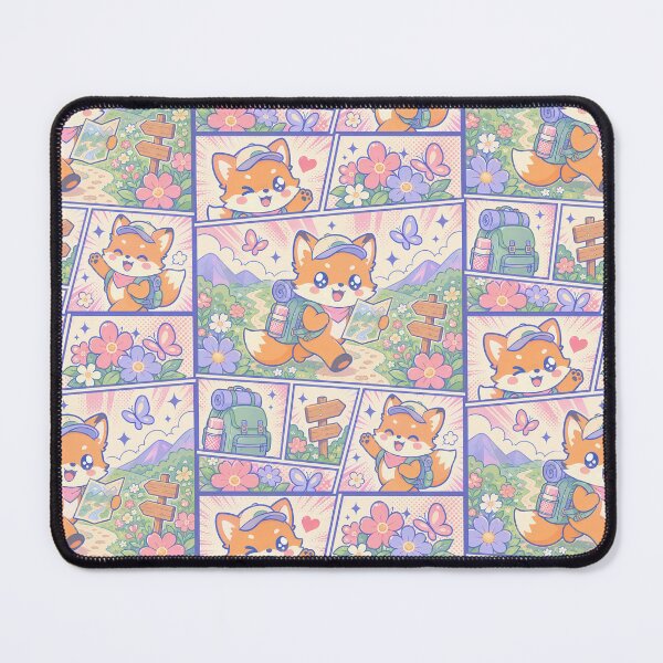 Item preview, Kawaii Floral Valley Fox Explorer Comic Panel designed and sold by Magmashup.