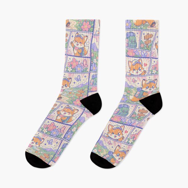 Item preview, Kawaii Floral Valley Fox Explorer Comic Panel designed and sold by Gift Phrase Studio.