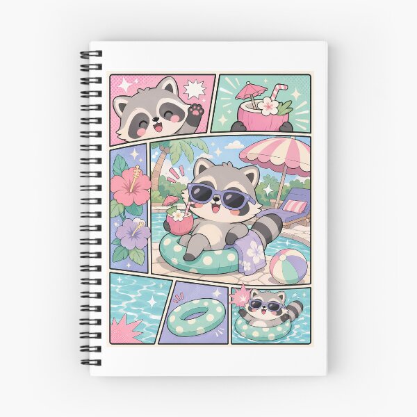 Item preview, Kawaii Resort Pool Raccoon Vacation designed and sold by Gift Phrase Studio.