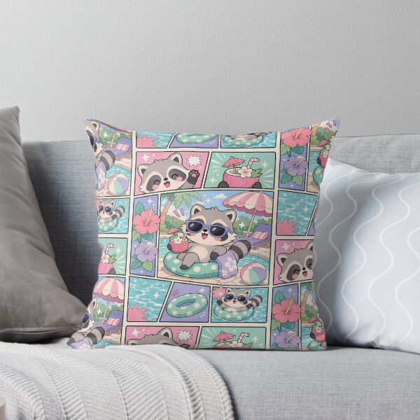 Item preview, Kawaii Resort Pool Raccoon Vacation designed and sold by Gift Phrase Studio.