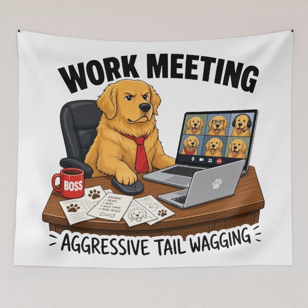 Item preview, Golden Retriever Work Meeting designed and sold by zoughlal.
