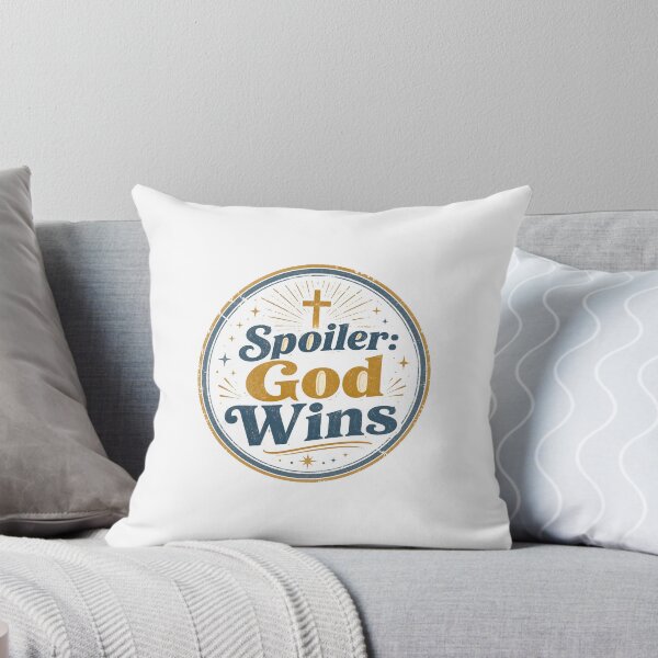 Item preview, Spoiler Alert God Wins Faith Sticker designed and sold by RedRubyBubble.