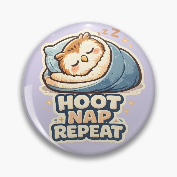 Item preview, Hoot Nap Repeat Cute Sleeping Owl Sticker  Kawaii Cozy Owl Sleeping Humor Design designed and sold by  Artistry in Motion by MADsrecreation.