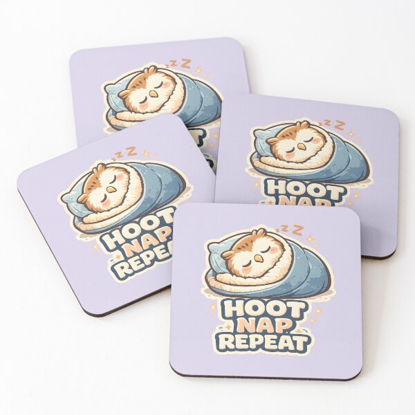 Item preview, Hoot Nap Repeat Cute Sleeping Owl Sticker  Kawaii Cozy Owl Sleeping Humor Design designed and sold by  Artistry in Motion by MADsrecreation.