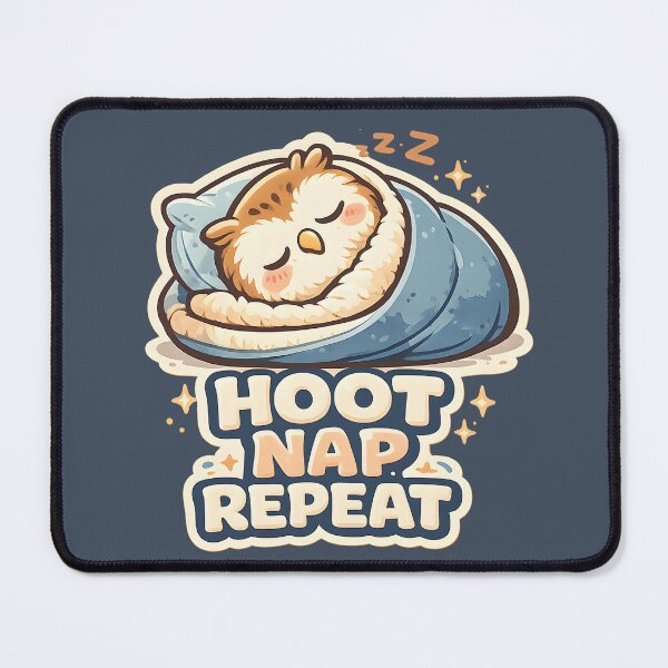 Item preview, Hoot Nap Repeat Cute Sleeping Owl Sticker  Kawaii Cozy Owl Sleeping Humor Design designed and sold by  Artistry in Motion by MADsrecreation.