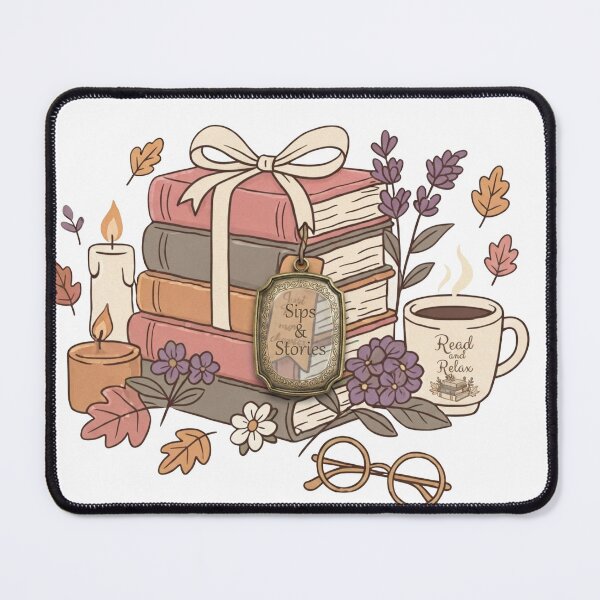 Item preview, Just Sips and Stories Cozy Autumn Bookstack designed and sold by sanorastyle.
