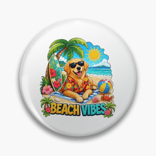 Item preview, Golden Retriever Beach Vibes designed and sold by zoughlal.