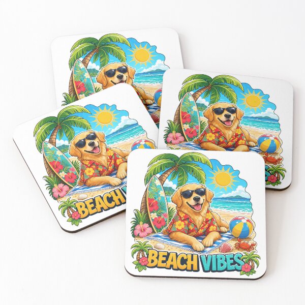 Item preview, Golden Retriever Beach Vibes designed and sold by zoughlal.