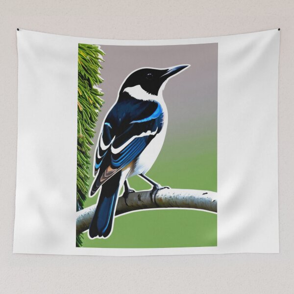Item preview, Art - Stylized Blue Magpie, Modern and Minimalist Illustration designed and sold by World-Pets.