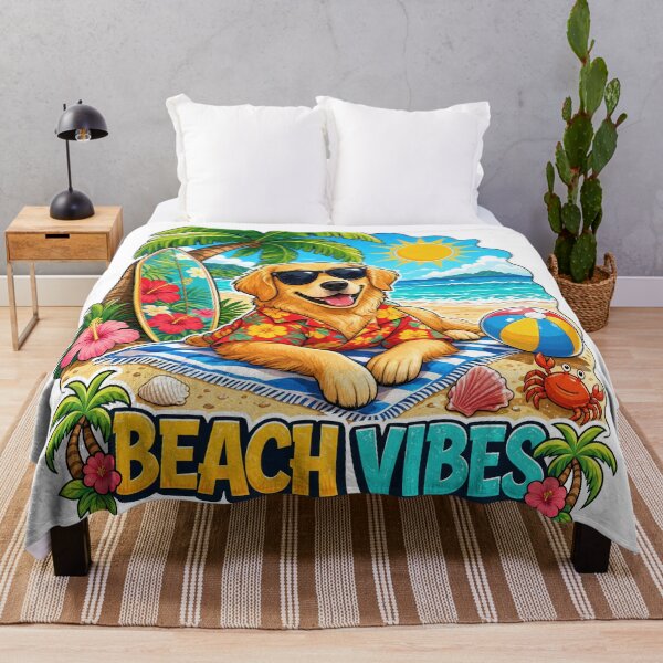 Item preview, Golden Retriever Beach Vibes designed and sold by zoughlal.