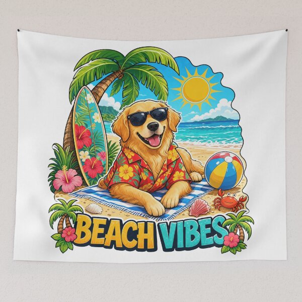 Item preview, Golden Retriever Beach Vibes designed and sold by zoughlal.