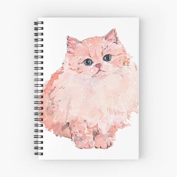 Item preview, Cute Fluffy Persian Cat | Soft Pink Watercolor Kitten Portrait designed and sold by bubulaladesigns.