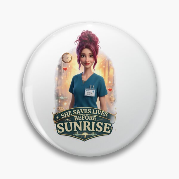 Item preview, She Saves Lives Before Sunrise Nurse Shirt | ER Nurse Gift | Night Shift Nurse | Cute Chibi Nurse Olivia | Healthcare Worker T-Shirt designed and sold by Nurse Craft Studio.