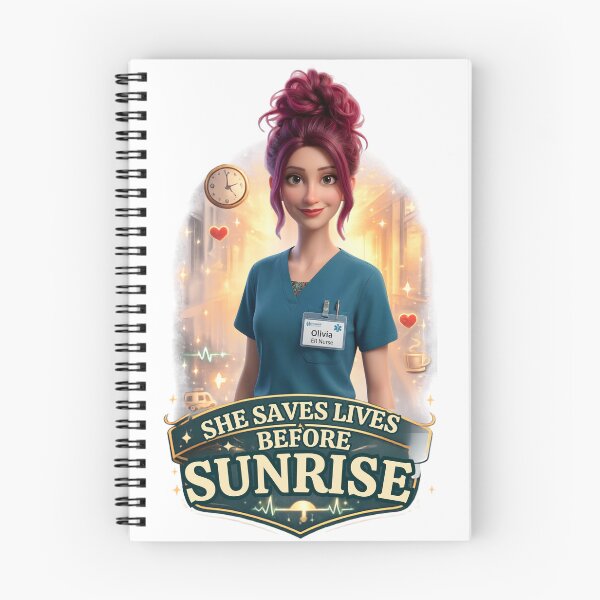 Item preview, She Saves Lives Before Sunrise Nurse Shirt | ER Nurse Gift | Night Shift Nurse | Cute Chibi Nurse Olivia | Healthcare Worker T-Shirt designed and sold by Nurse Craft Studio.