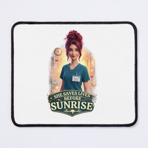 Item preview, She Saves Lives Before Sunrise Nurse Shirt | ER Nurse Gift | Night Shift Nurse | Cute Chibi Nurse Olivia | Healthcare Worker T-Shirt designed and sold by Nurse Craft Studio.