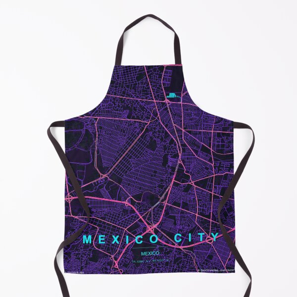 Item preview, Mexico City Neon Street Map Poster, Purple Blue City Map Wall Art designed and sold by LASTIQUE-dd.