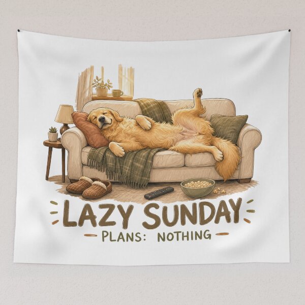 Item preview, Golden Retriever Lazy Sunday designed and sold by zoughlal.