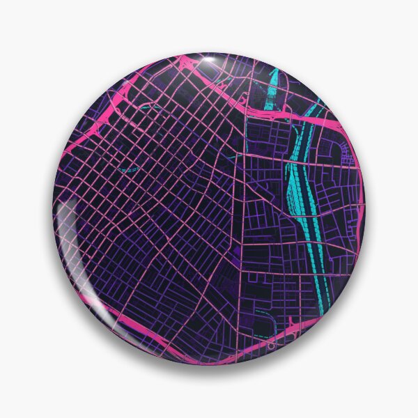 Item preview, Los Angeles Neon Street Map Poster, Purple Blue City Map Wall Art designed and sold by LASTIQUE-dd.