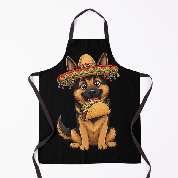 Item preview, Funny German Shepherd Eating Taco Cartoon | Cute Taco Dog designed and sold by delohill.