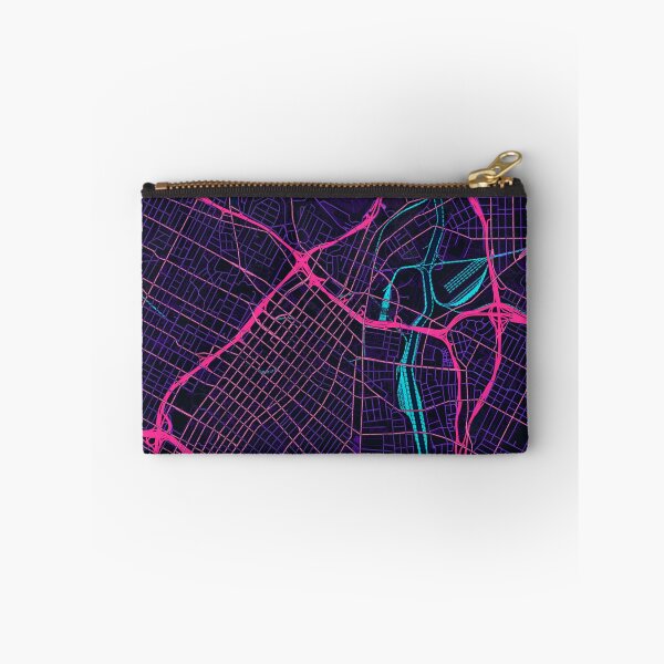 Item preview, Los Angeles Neon Street Map Poster, Purple Blue City Map Wall Art designed and sold by LASTIQUE-dd.