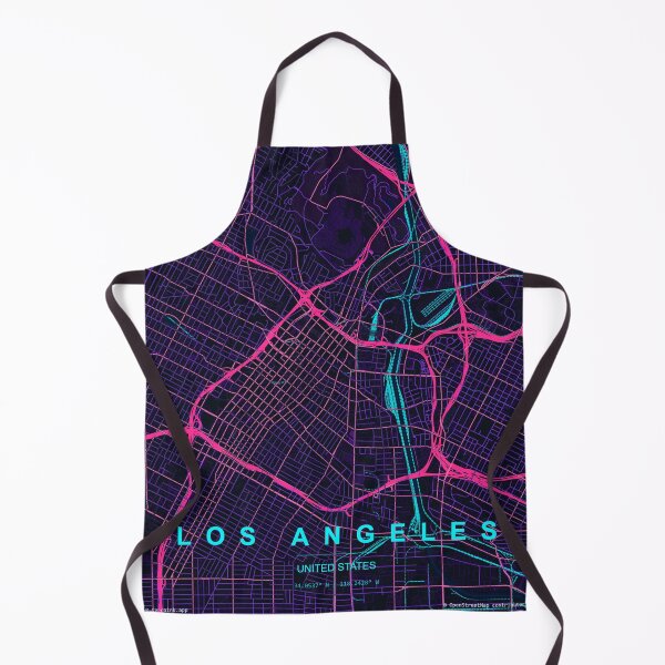 Item preview, Los Angeles Neon Street Map Poster, Purple Blue City Map Wall Art designed and sold by LASTIQUE-dd.