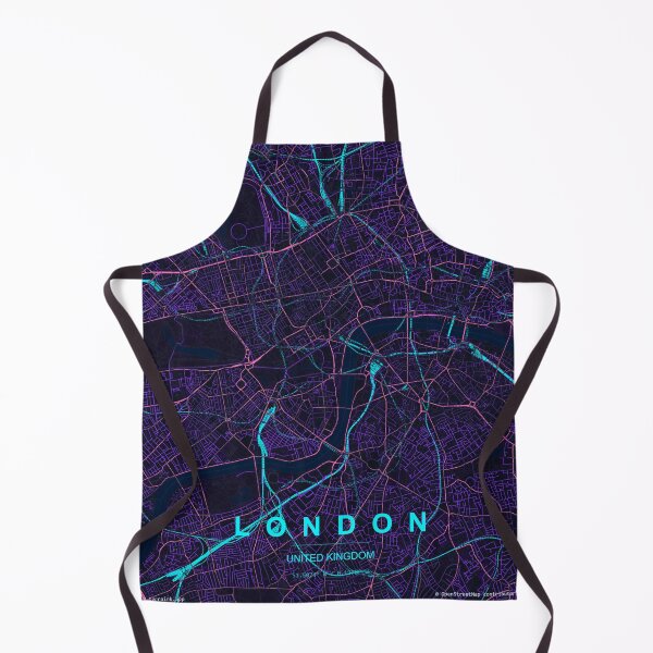 Item preview, London Neon Street Map Poster, Purple Blue City Map Wall Art designed and sold by LASTIQUE-dd.