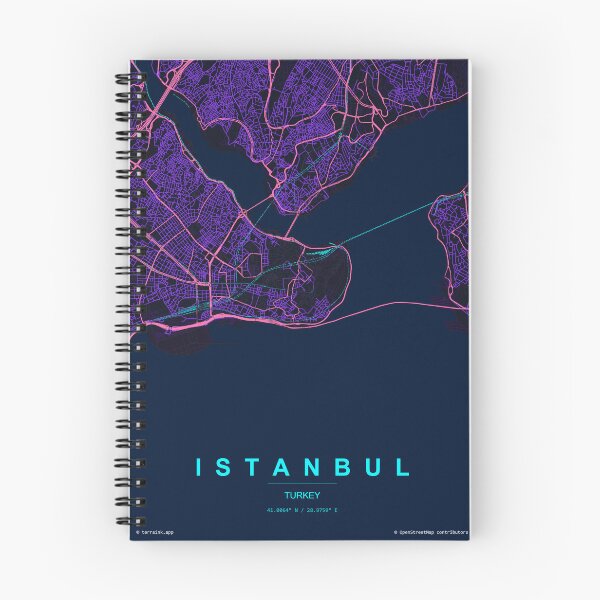 Item preview, Istanbul Neon Street Map Poster, Purple Blue City Map Wall Art designed and sold by LASTIQUE-dd.