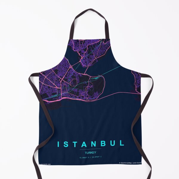 Item preview, Istanbul Neon Street Map Poster, Purple Blue City Map Wall Art designed and sold by LASTIQUE-dd.