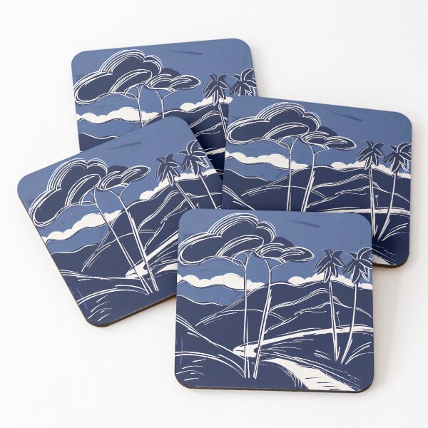Item preview, Costa Rica landscape - Blue Abstract Art designed and sold by shadow-bloom.