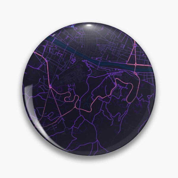 Item preview, Florence Neon Street Map Poster, Purple Blue City Map Wall Art designed and sold by LASTIQUE-dd.
