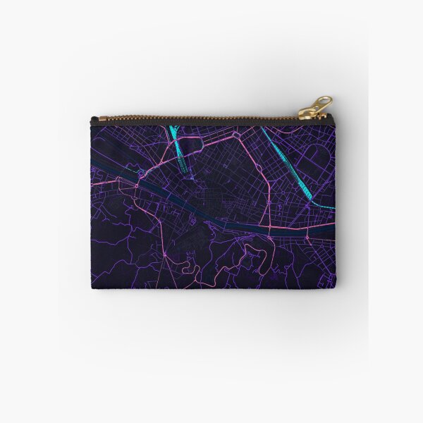 Item preview, Florence Neon Street Map Poster, Purple Blue City Map Wall Art designed and sold by LASTIQUE-dd.