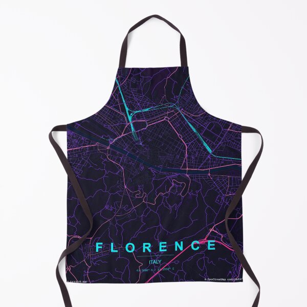Item preview, Florence Neon Street Map Poster, Purple Blue City Map Wall Art designed and sold by LASTIQUE-dd.
